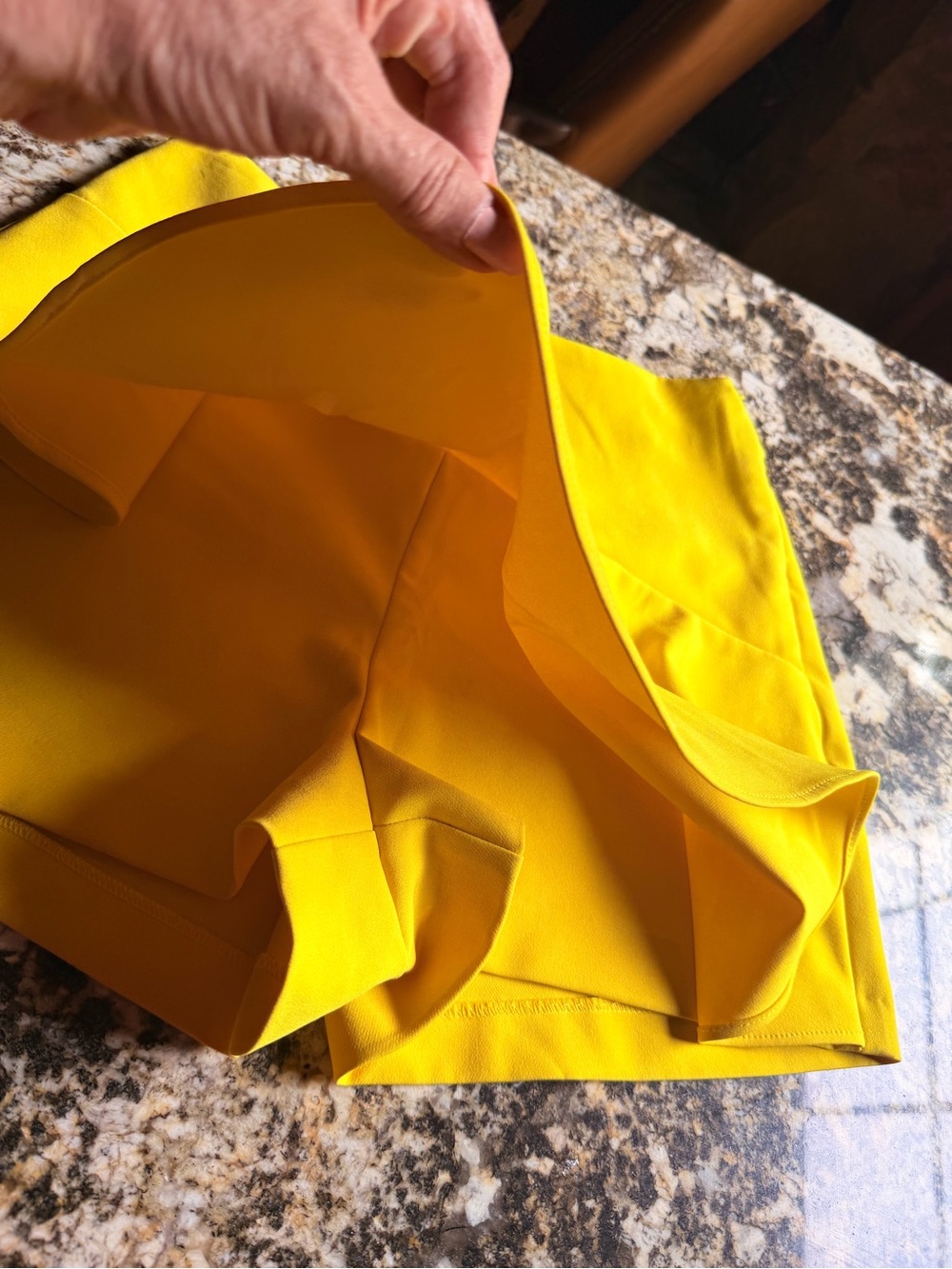 Zara Yellow Ruffle Skort, high waist, side zip, elastic back waist, CUTE! Size S - Picture 4 of 13